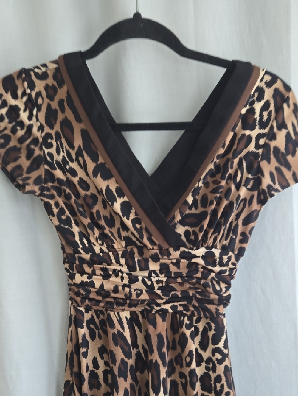 Studio One Leopard Print Midi Dress - Brown & Black In EUC - Picture 6 of 10